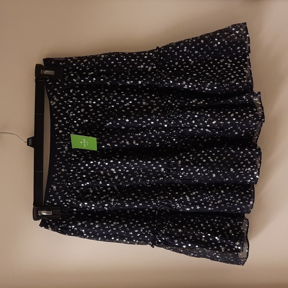 NWT, Kate Spade New York Night Sky Lurex Dot Skirt